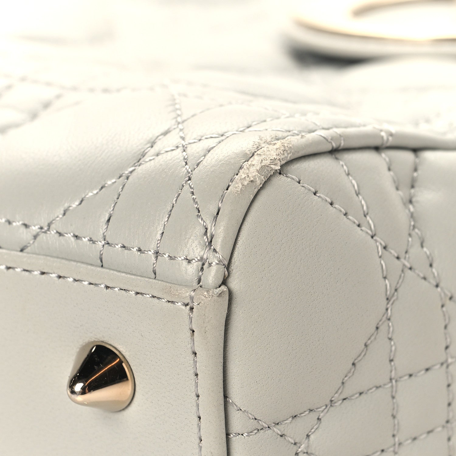 Lambskin Cannage Medium Lady D1OR Grey