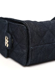 Denim Quilted Mini CHNL 25 Handbag Dark Blue