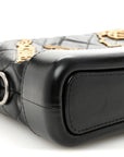 Aged Calfskin Quilted Charms Small Gabrielle Hobo Black