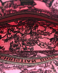 Canvas Embroidered Large Toile de Jouy Voyage Book Tote Fuchsia Multicolor