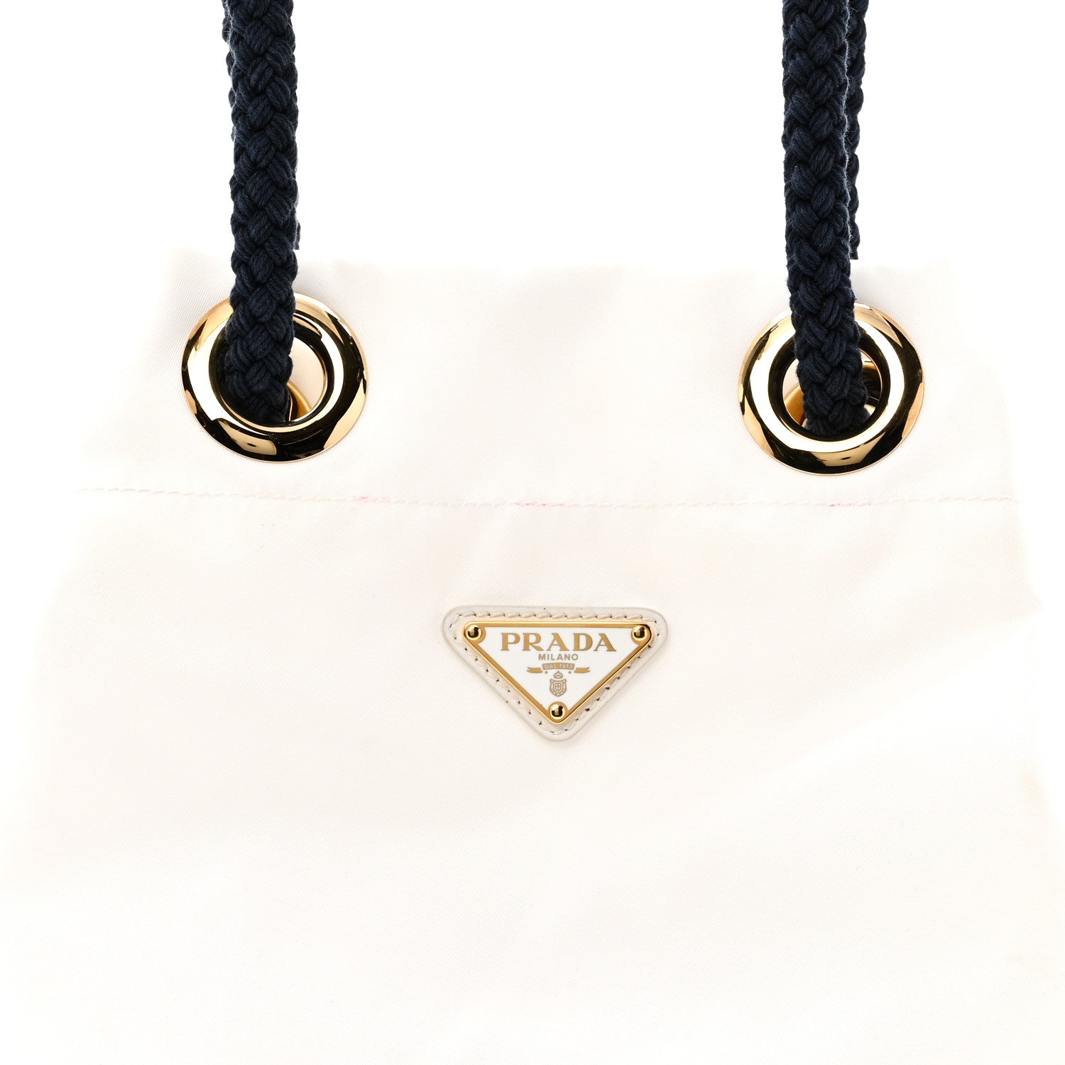 Re-Nylon Triangle Mariner Small Bucket Bag White Baltico
