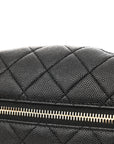 Caviar Quilted Filigree Waist Bag Black