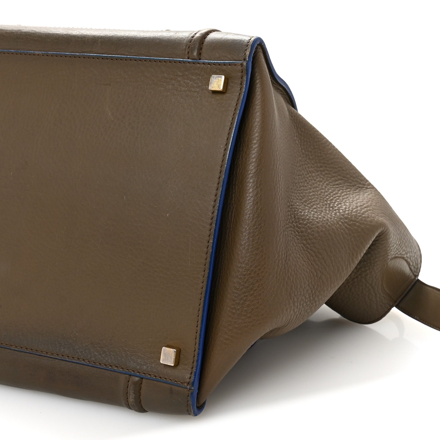 Baby Grained Medium Phantom Luggage Taupe Blue Trim