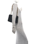 Fabric Y Quilted Monogram Small Loulou Chain Satchel Black