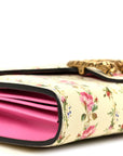 Calfskin Floral Print Mini Dionysus Chain Wallet Ivory Pink