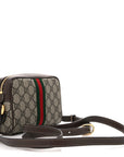 GG Supreme Monogram Web Mini Ophidia Shoulder Bag Brown