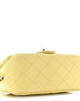 Lambskin Quilted Mini Square Flap Yellow