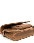 Caviar Quilted Business Affinity Clutch With Chain Flap Camel