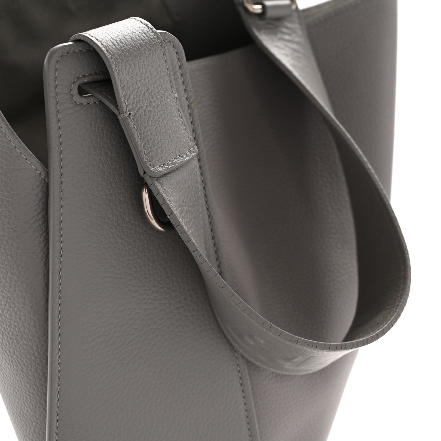 Calfskin Logo Embossed Small Tool 2.0 North-South Tote BLCG Grey