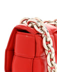 Lambskin Maxi Intreccio Padded Chain Cassette Crossbody Bag Nail Polish