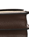 Monogram Jumbo GG Textured Dollar Calfskin Web Small Ophidia Padlock Top Handle Bag Camel Ebony New Acero