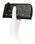 Nappa La Medusa Studded Zip Pouch Card Holder Black