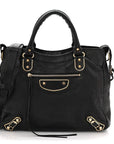 Chevre Gold Metallic Edge Hardware Velo Black