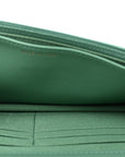 Lambskin Quilted Trendy CC Wallet On Chain WOC Green