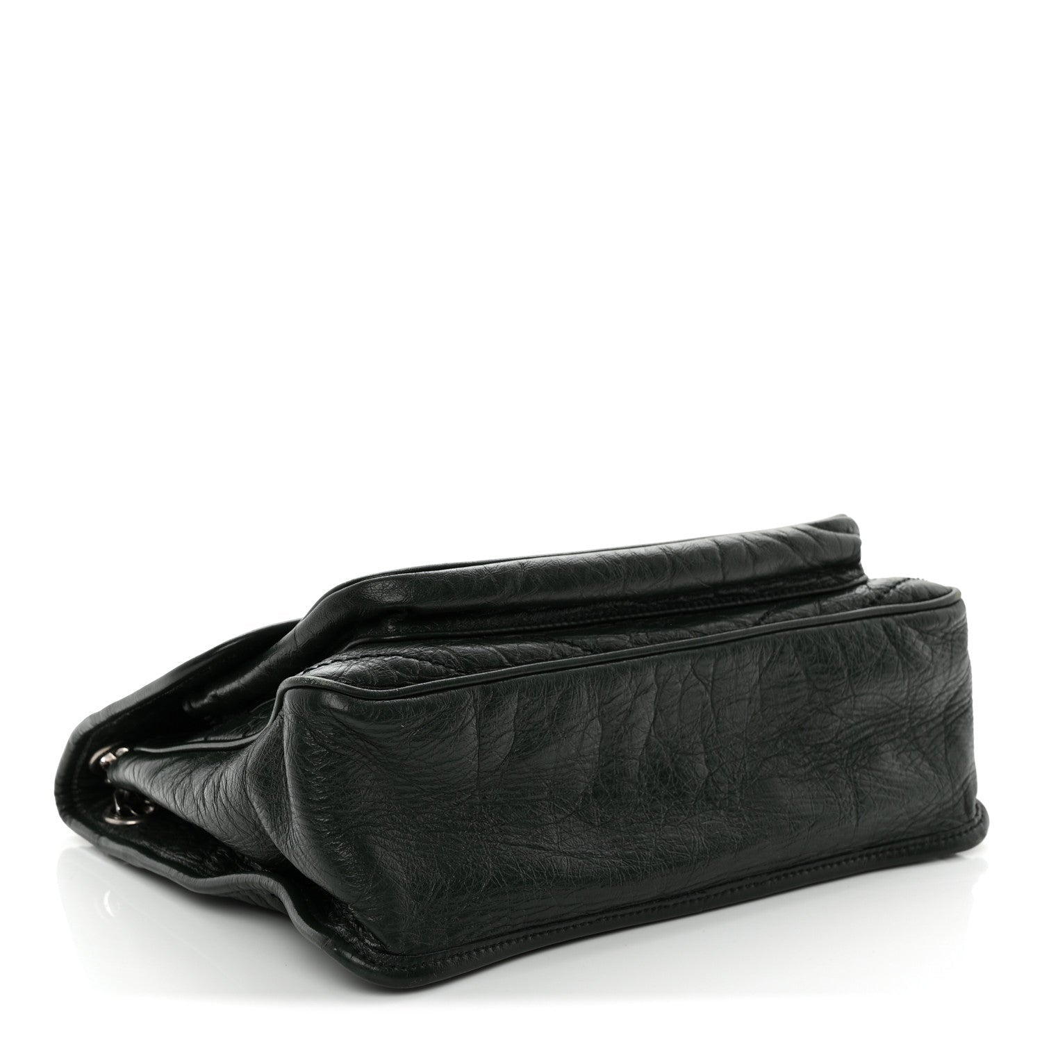 Crinkled Lambskin Matelasse Monogram Medium Niki Chain Satchel Dark Green