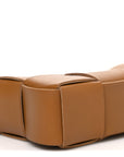Calfskin Maxi Intrecciato Cassette Pouch On Strap Camel