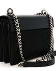 Saffiano Tessuto Nylon Chain Shoulder Bag Black