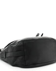 Grained Calfskin Saddle Soft Bag Black