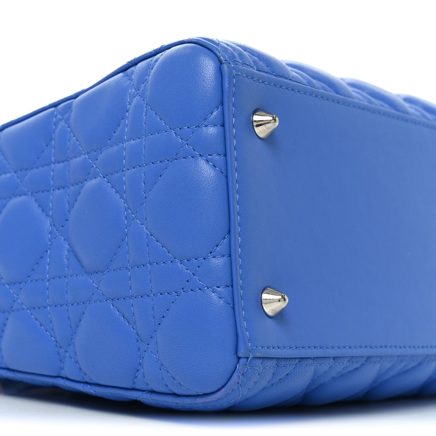 Lambskin Cannage Medium Lady D1OR Blue Persan