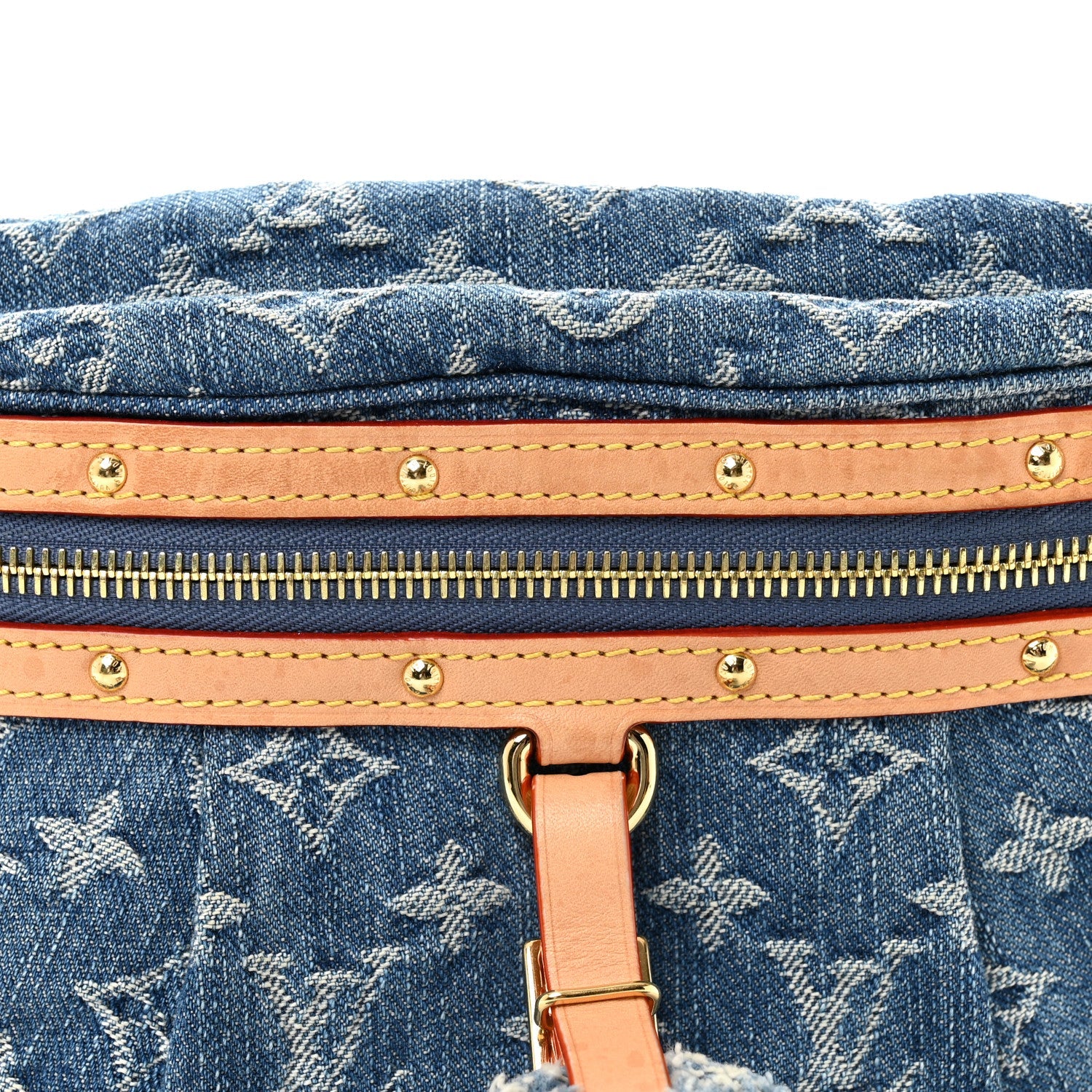 Monogram Denim High Rise Bumbag Blue