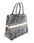 Canvas Embroidered Large D1ORiviera Toile De Jouy Reverse Book Tote Blue