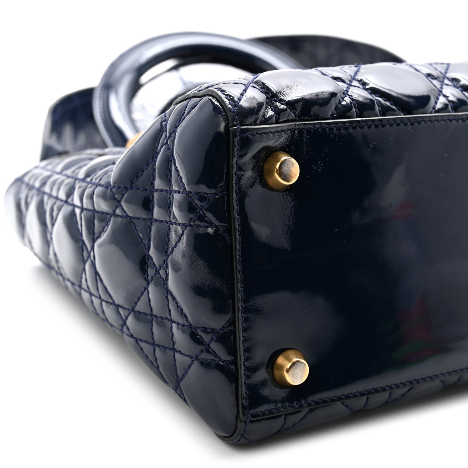 Patent Cannage Medium Supple Lady D1OR  Navy Blue
