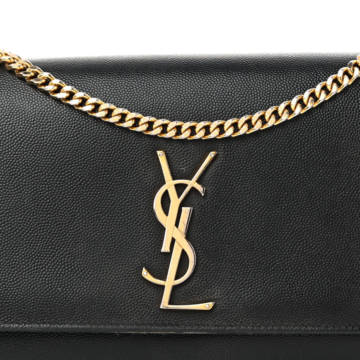 Grain De Poudre Medium Classic Monogram Kate Satchel Black