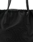 Calfskin Cuir Triomphe Cabas Drawstring Black