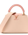 Taurillon Ostrich Capucines BB Powder Pink Beige