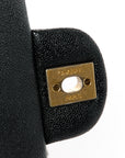 Caviar Quilted Mini Top Handle Rectangular Flap Black