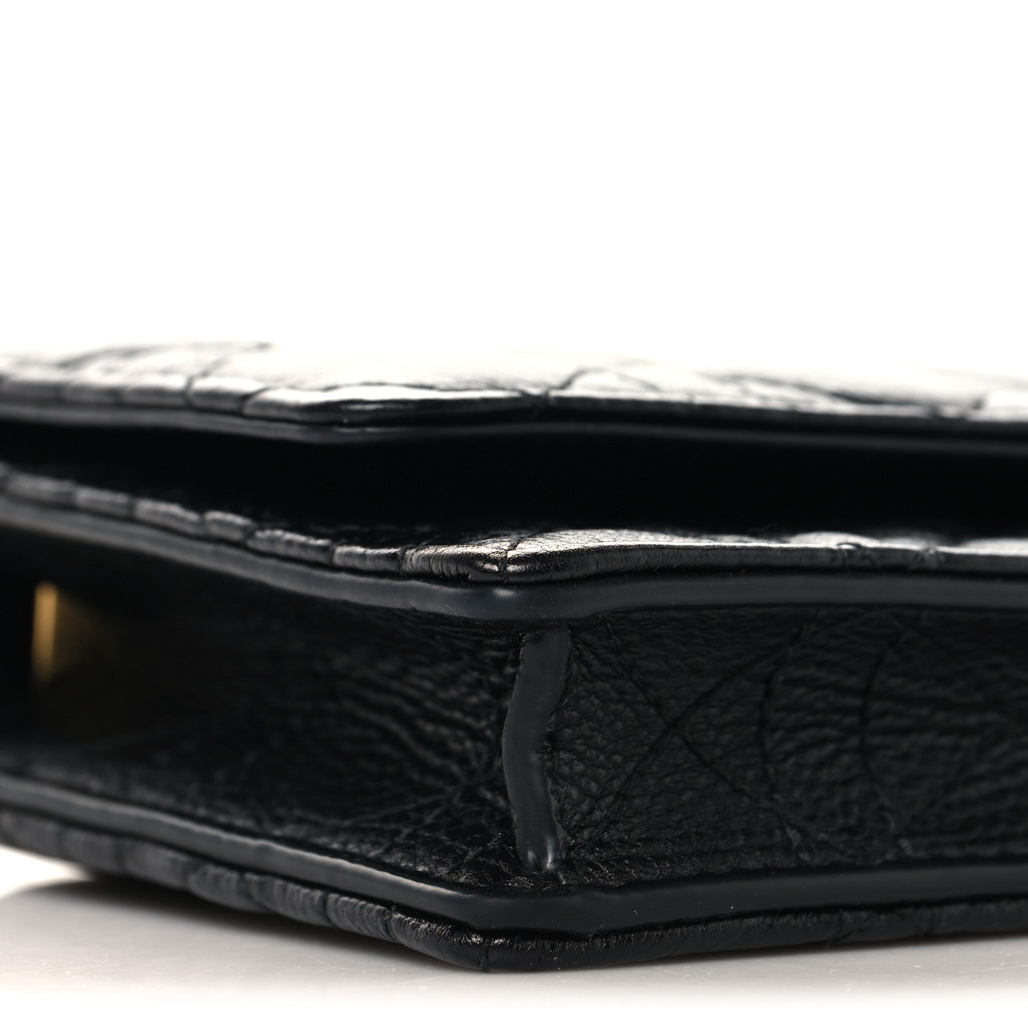 Supple Calfskin Cannage Caro Belt Pouch with Chain  Black