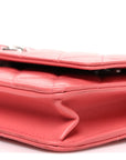 Lambskin Quilted Wallet On Chain WOC Pink