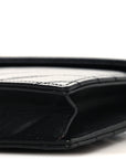 Calfskin Matelasse Chevron Monogram Envelope Chain Wallet Black