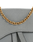 Goatskin Nano Saddle Chain Pouch Blue