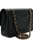 Lambskin Quilted Medium Double Flap Black