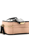 Caviar Quilted Small CC Filigree Vanity Case Beige Black