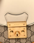 GG Supreme Monogram Calfskin Small Padlock Messenger Shoulder Bag Beige Mystic White Sun Oil