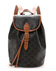 Triomphe Canvas Calfskin Folco Backpack Tan
