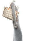 Damier Azur Neo Neverfull MM Rose Ballerine