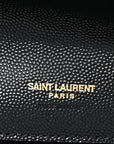 Grain De Poudre Matelasse Chevron Monogram Envelope Clutch Black