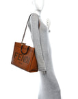 Vitello King Plexiglass Medium FNDI Sunshine Shopper Tote Cuoio