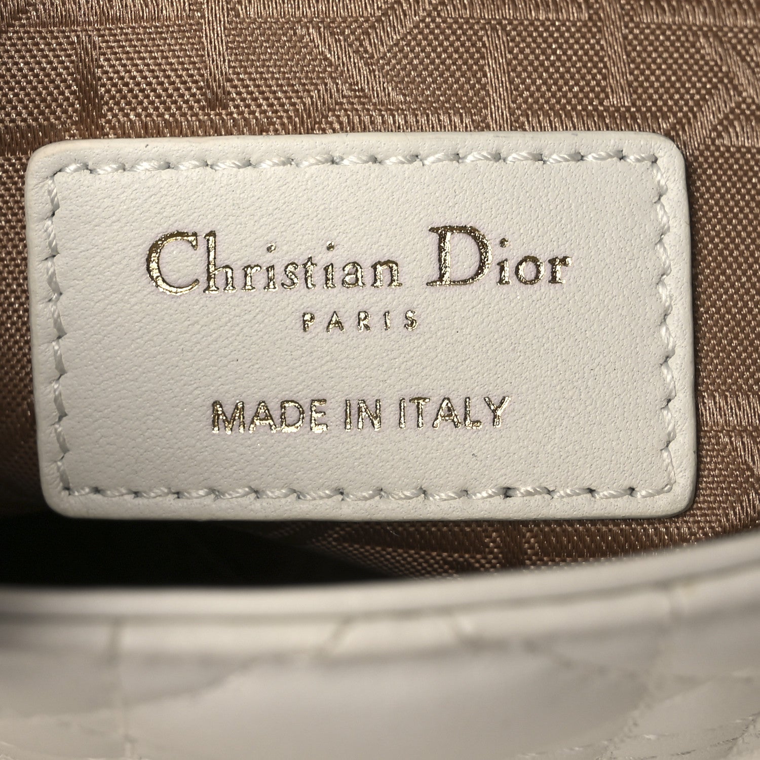 Lambskin Cannage Mini Lady D1OR White