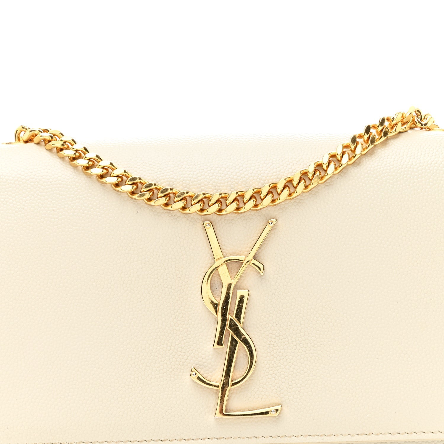 Grain De Poudre Small Monogram Kate Satchel Crema Soft