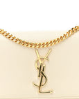 Grain De Poudre Small Monogram Kate Satchel Crema Soft