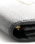 Grain Calfskin Continental Wallet Black
