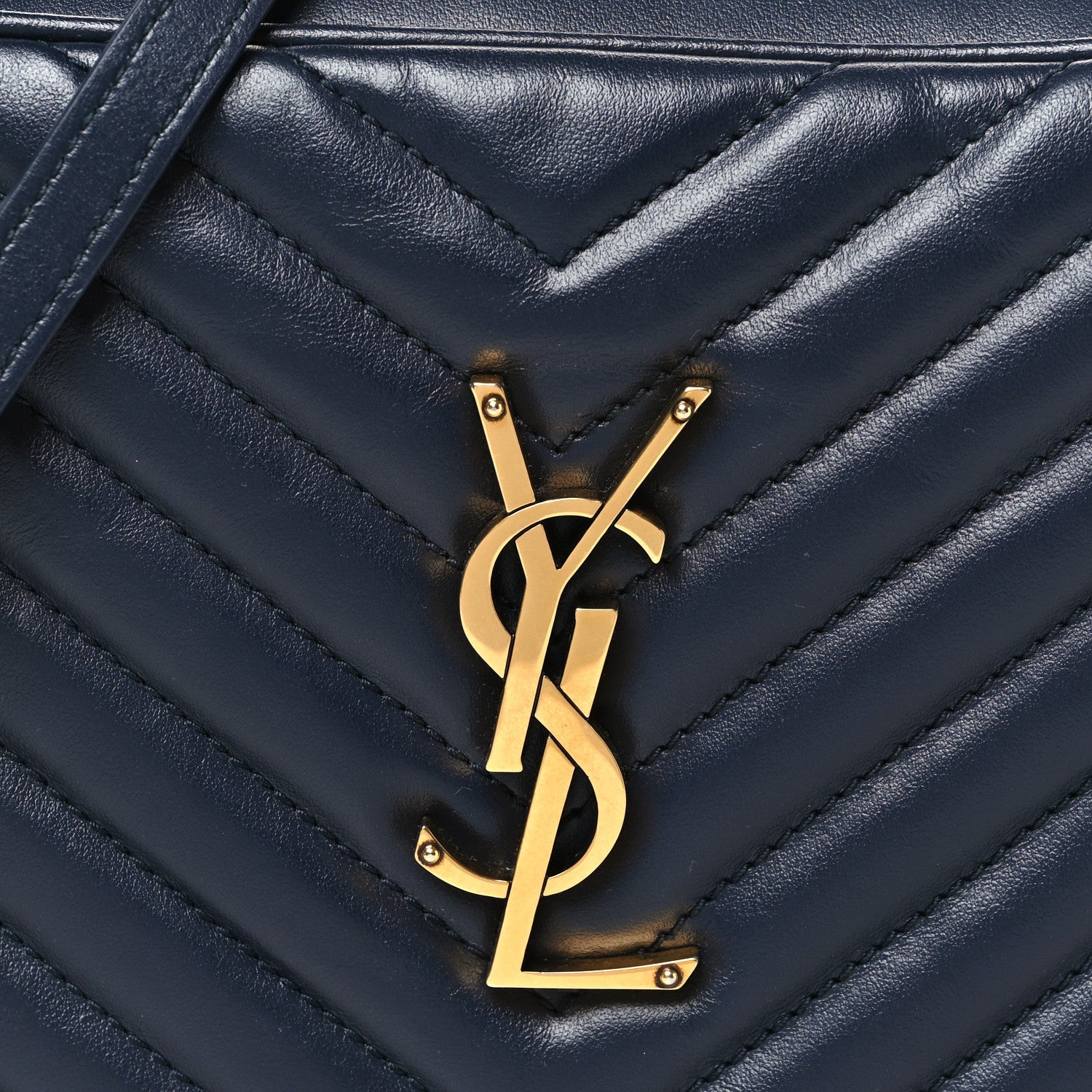 Calfskin Matelasse Monogram Lou Camera Bag Deep Marine