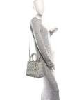 Lambskin Cannage Medium Lady D1OR Grey