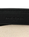 Cotton Canvas Satin Calfskin S Navy Cabas Natural Black