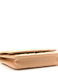 Caviar Quilted Wallet on Chain WOC Beige