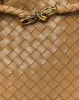 Nappa Intrecciato Medium Andiamo Shoulder Bag Dark Praline